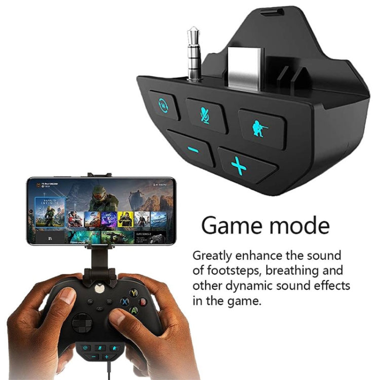 For Microsoft Xbox One S / X / Elite HS-XO193A Gamepad Sound Enhancer 3.5mm Converter Headphone Adapter(Black) - Adapter & Cable by PMC TechLife | Online Shopping South Africa | PMC TechLife