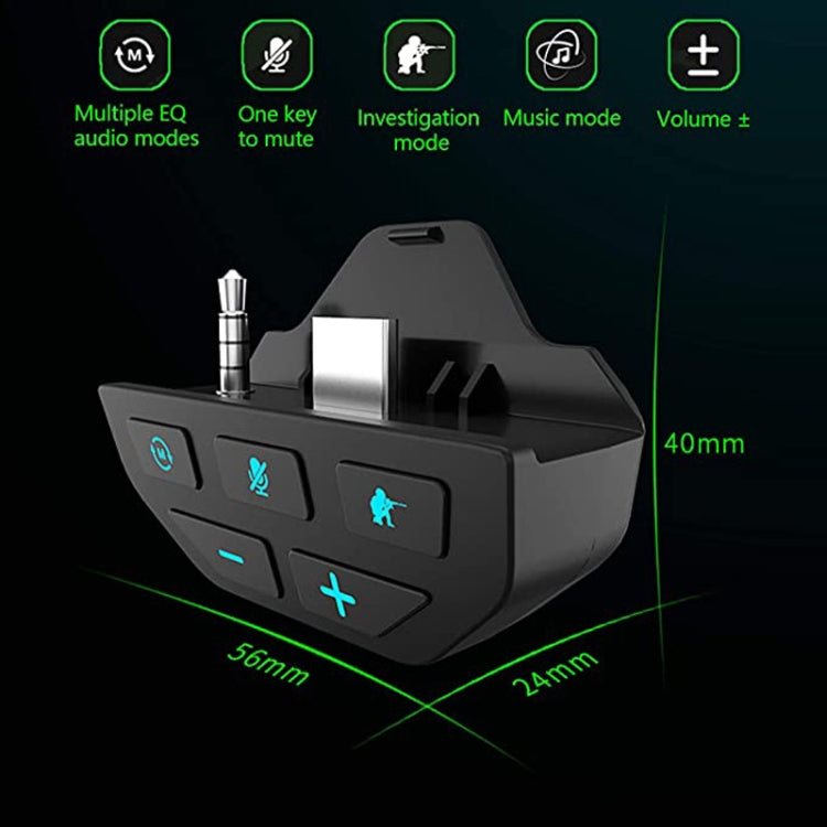 For Microsoft Xbox One S / X / Elite HS-XO193A Gamepad Sound Enhancer 3.5mm Converter Headphone Adapter(Black)