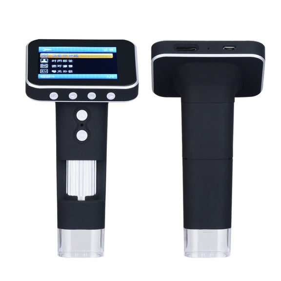 DM1 3.5-inch Screen Smart Wireless 500X HD Digital Microscope Handheld Portable Children Microscope with Stand