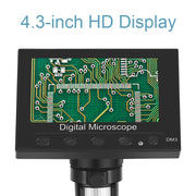 DM3 4.3-Inch Screen LED Light 1000X HD Portable Electronic Digital Microscope, Specification: Metal