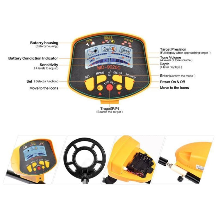 MD9020C High Sensitivity LCD Display Metal Detector