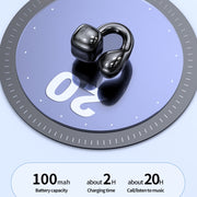 M10 IPX5 Water-resistant Ear Clip Bluetooth Earphones, Style: Doble Pink