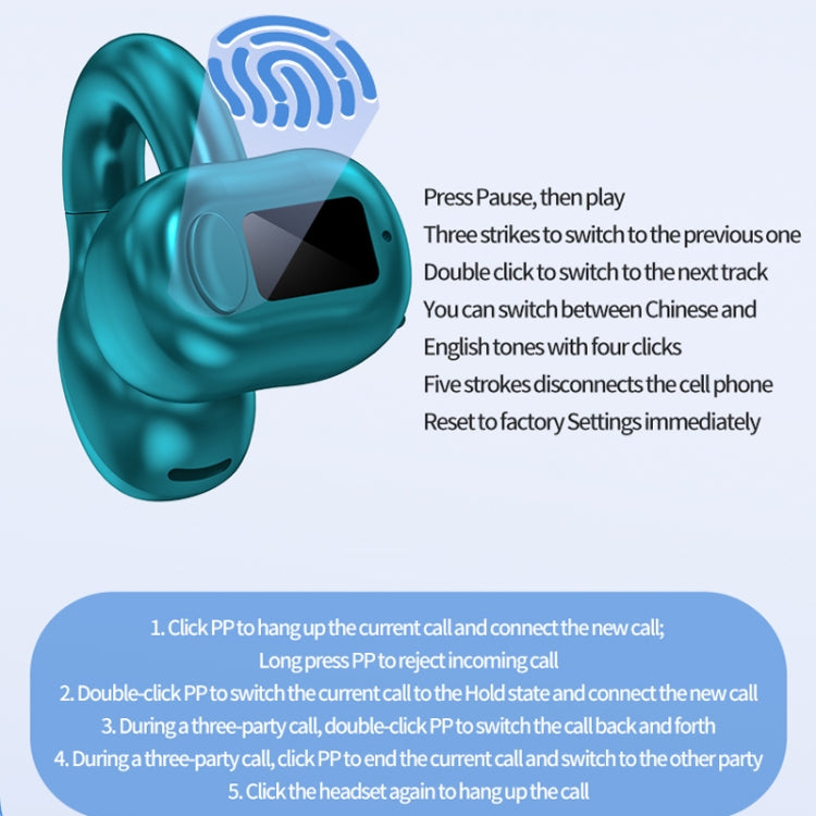 M10 IPX5 Water-resistant Ear Clip Bluetooth Earphones, Style: Doble Skin Color