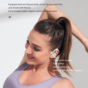 R201 With Charging Bin Hanging Ear Stereo Digital Display Bluetooth Earphones(White)
