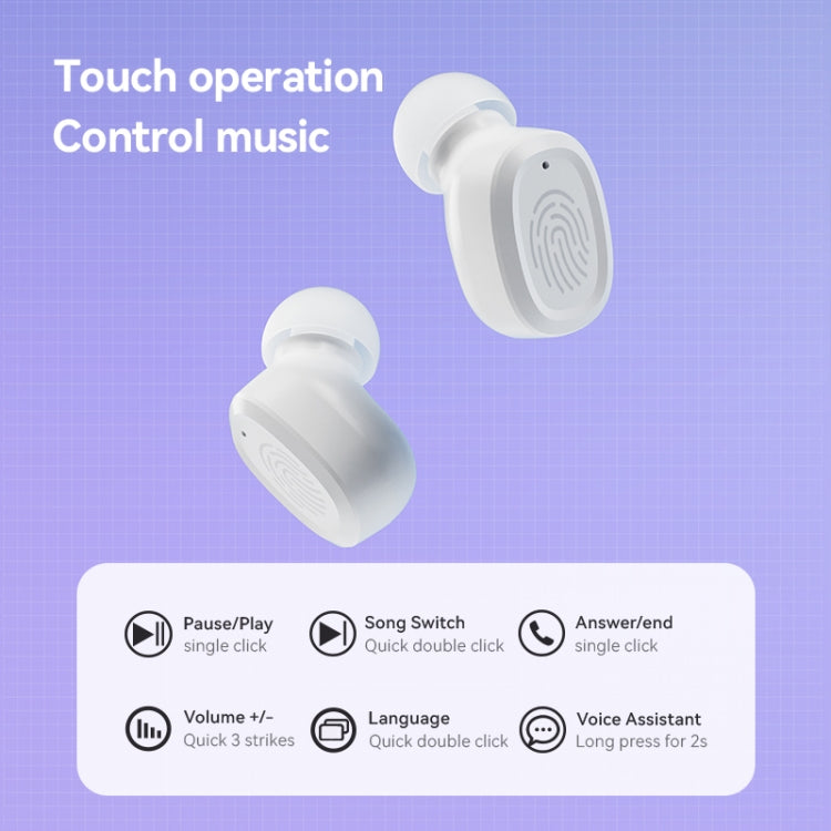 With Charging Bin Stereo Wireless Bluetooth Earphones, Style: BY17 White - Bluetooth Earphone by PMC TechLife | Online Shopping South Africa | PMC TechLife
