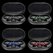 F8 Hanging Ear Stereo Wireless Bluetooth Earphones With Charging Bin(Red Double Ear)