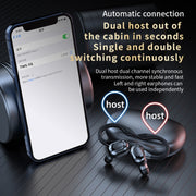 F8 Hanging Ear Stereo Wireless Bluetooth Earphones With Charging Bin(Green Double Ear)
