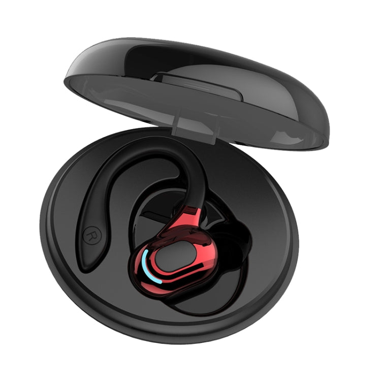 F8 Hanging Ear Stereo Wireless Bluetooth Earphones With Charging Bin(Red Single Ear) - Bluetooth Earphone by PMC TechLife | Online Shopping South Africa | PMC TechLife