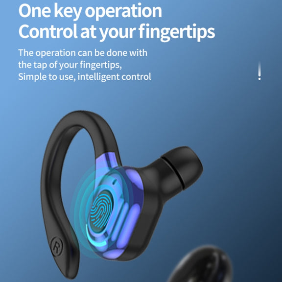 F8 Hanging Ear Stereo Wireless Bluetooth Earphones With Charging Bin(Black Single Ear)