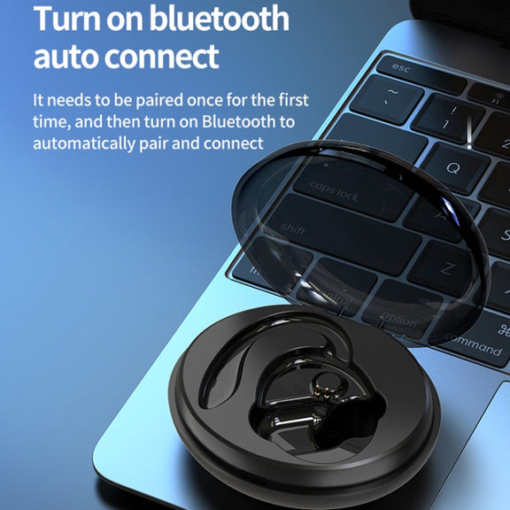 F8 Hanging Ear Stereo Wireless Bluetooth Earphones With Charging Bin(Black Single Ear)