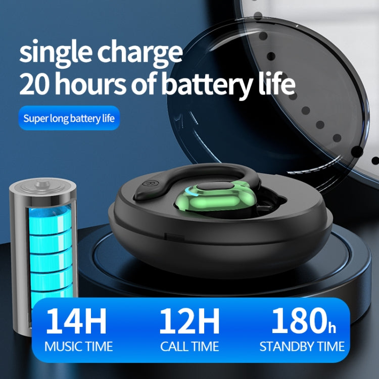 F8 Hanging Ear Stereo Wireless Bluetooth Earphones With Charging Bin(Black Single Ear)
