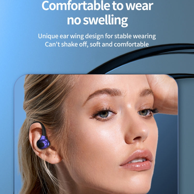 F8 Hanging Ear Stereo Wireless Bluetooth Earphones With Charging Bin(Black Single Ear)