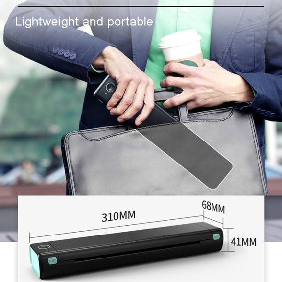 M08F Bluetooth Wireless Handheld Portable Thermal Printer(Green A4 Version)