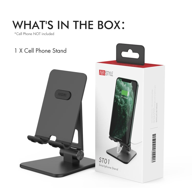 AhaStyle ST01 Double Swivel Aluminum Alloy Convenient Phone Charging Stand Base(Black) - Desktop Holder by AhaStyle | Online Shopping South Africa | PMC TechLife | Buy Now Pay Later Mobicred