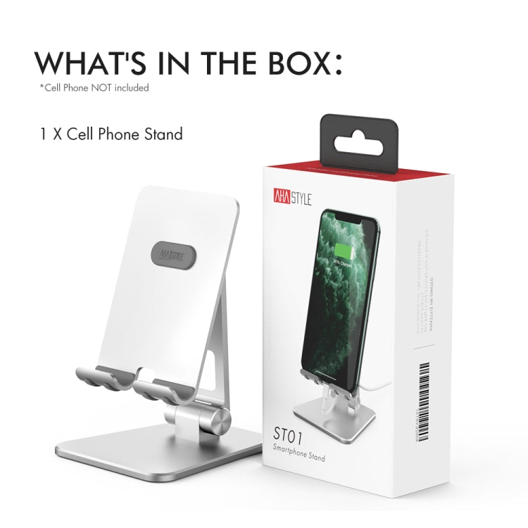 AhaStyle ST01 Double Swivel Aluminum Alloy Convenient Phone Charging Stand Base(Silver) - Desktop Holder by AhaStyle | Online Shopping South Africa | PMC TechLife | Buy Now Pay Later Mobicred