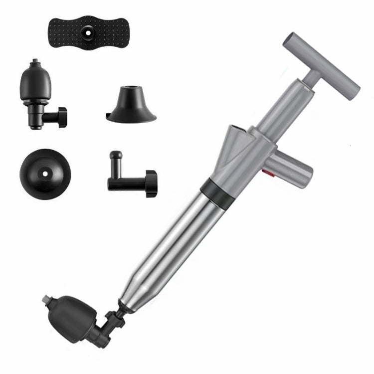 Toilet Pipe Dredger Toilet Sewer Floor Drain Clogged Household High Pressure Pneumatic Tool(Gray) - free shipping - PMC TechLife - Order now!