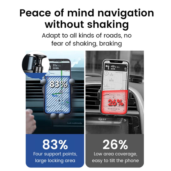 S03 Vehicle Air Outlet Gravity Navigation Mobile Phone Holder, Color: White Eagle Mouth