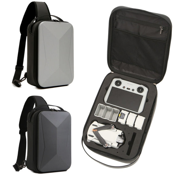 For DJI Mini 3 / Mini 3 Pro Hard Shell Storage Bag Box Chest Bag Shoulder Bag Messenger Bag(Dark Gray)