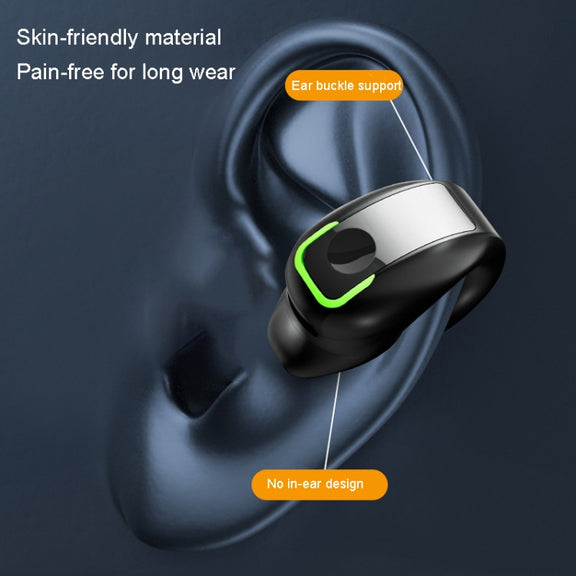 GD28 IPX4 Water-resistant Single-ear Lightweight Clip Ear Bluetooth Earphone(White)