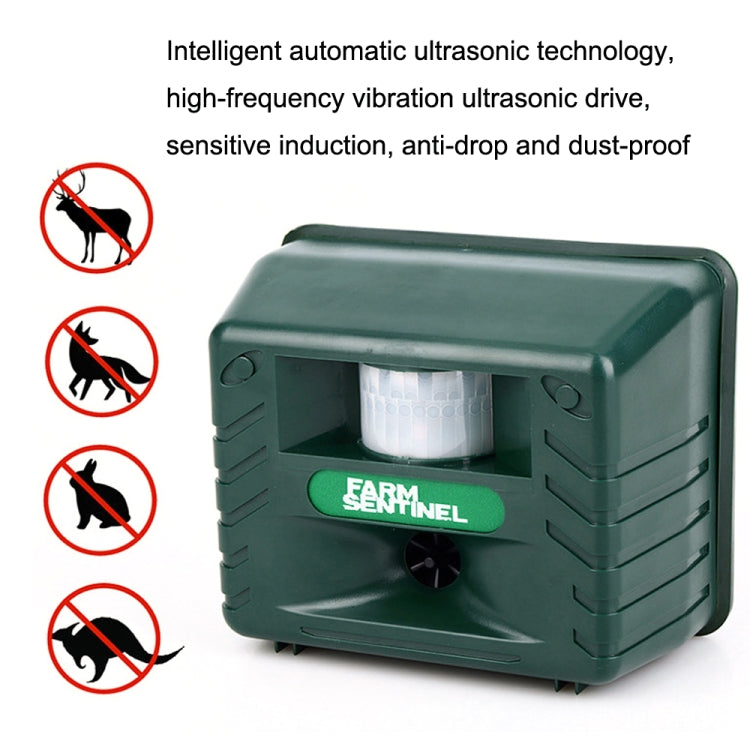 SK131 Garden Outdoor Ultrasonic Rat Repeller Snake Repelle Farm Animal Driving Device(AU Plug)