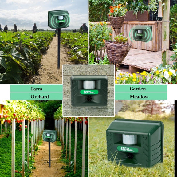 SK131 Garden Outdoor Ultrasonic Rat Repeller Snake Repelle Farm Animal Driving Device(US Plug)