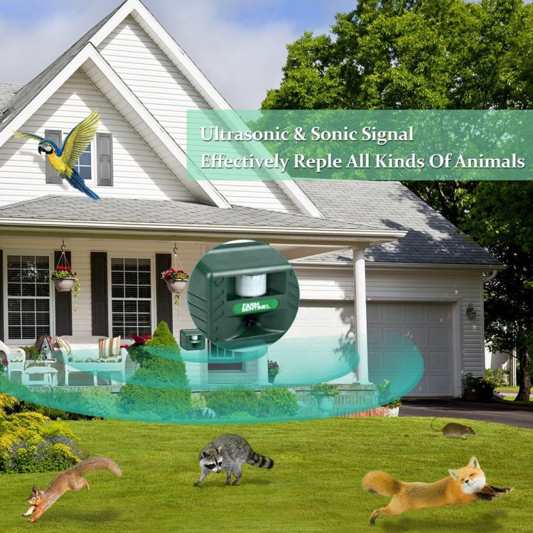 SK131 Garden Outdoor Ultrasonic Rat Repeller Snake Repelle Farm Animal Driving Device(US Plug)