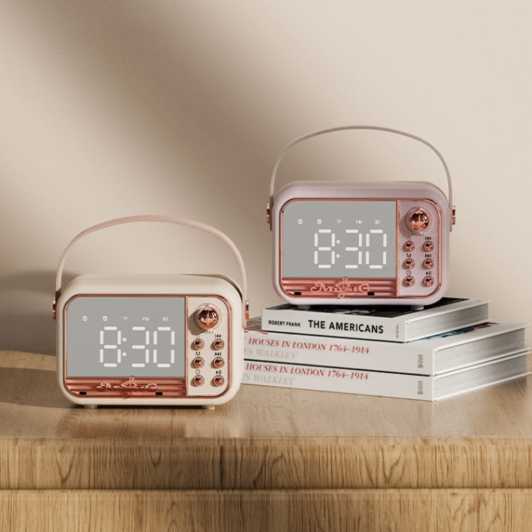 S11 Handheld Retro Alarm Clock Bluetooth Speaker Desktop Portable Clock(Pink) - Desktop Speaker by PMC Jewellery | Online Shopping South Africa | PMC Jewellery | Buy Now Pay Later Mobicred