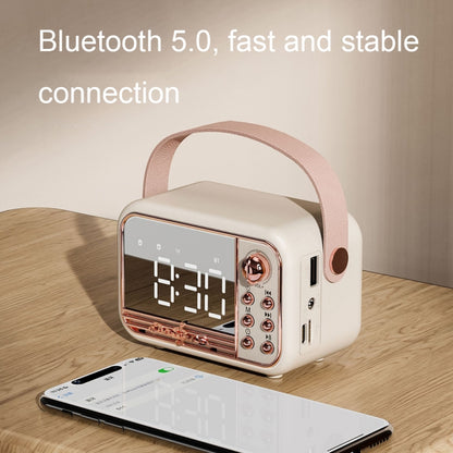 S11 Handheld Retro Alarm Clock Bluetooth Speaker Desktop Portable Clock(Pink) - Desktop Speaker by PMC Jewellery | Online Shopping South Africa | PMC Jewellery | Buy Now Pay Later Mobicred