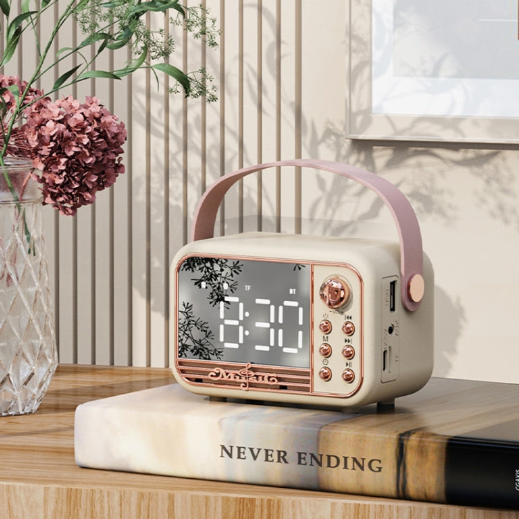 S11 Handheld Retro Alarm Clock Bluetooth Speaker Desktop Portable Clock(Pink) - Desktop Speaker by PMC Jewellery | Online Shopping South Africa | PMC Jewellery | Buy Now Pay Later Mobicred
