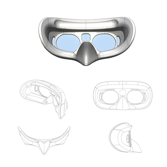 For DJI Goggles 2 Foam Padding Sponge Eye Pad Mask With Lens Cover Black
