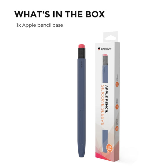 For Apple Pencil 1 AhaStyle PT180-2 Silicone Protective Case Anti-Slip And Anti-Drop Capacitive Pen Case(Midnight Blue)