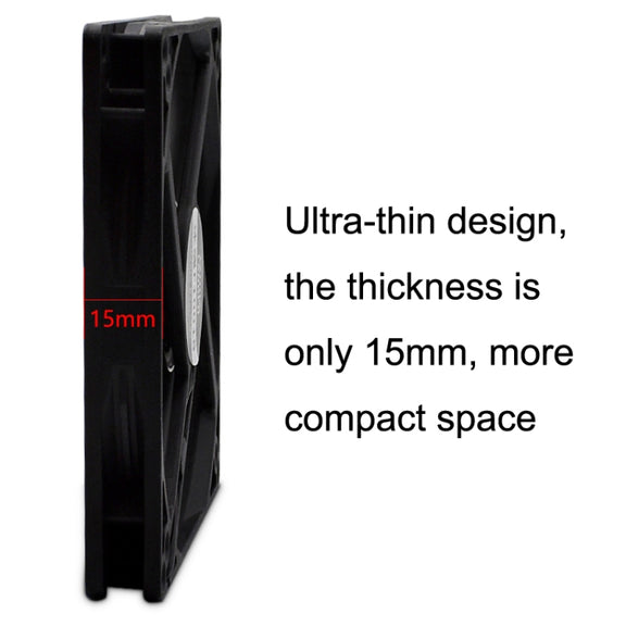 FANNER Ice Soul F10015 Desktop Computer Radiator PWM Intelligent Speed Regulation Ultra-thin Chassis Fan(Black)