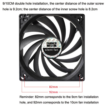 FANNER Ice Soul F10015 Desktop Computer Radiator PWM Intelligent Speed Regulation Ultra-thin Chassis Fan(Black) - Fan Cooling by FANNER | Online Shopping South Africa | PMC Jewellery | Buy Now Pay Later Mobicred