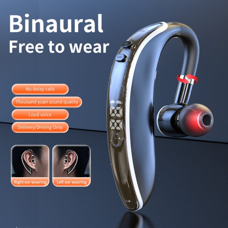 GL20 Digital Single-ear Rotating Universal Bluetooth Earphone(Black White) - Bluetooth Earphone by PMC TechLife | Online Shopping South Africa | PMC TechLife