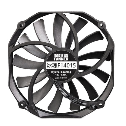 FANNER Ice Soul F14015 4PIN PWM Ultra-thin Chassis Fan Desktop Computer Radiator(Black) - free shipping - PMC Jewellery - Order now!