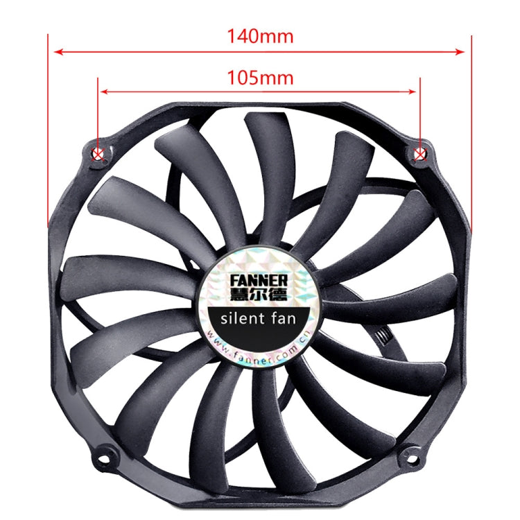 FANNER Ice Soul F14015 4PIN PWM Ultra-thin Chassis Fan Desktop Computer Radiator(Black) - free shipping - PMC Jewellery - Order now!