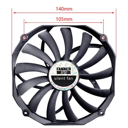 FANNER Ice Soul F14015 4PIN PWM Ultra-thin Chassis Fan Desktop Computer Radiator(Black) - free shipping - PMC Jewellery - Order now!