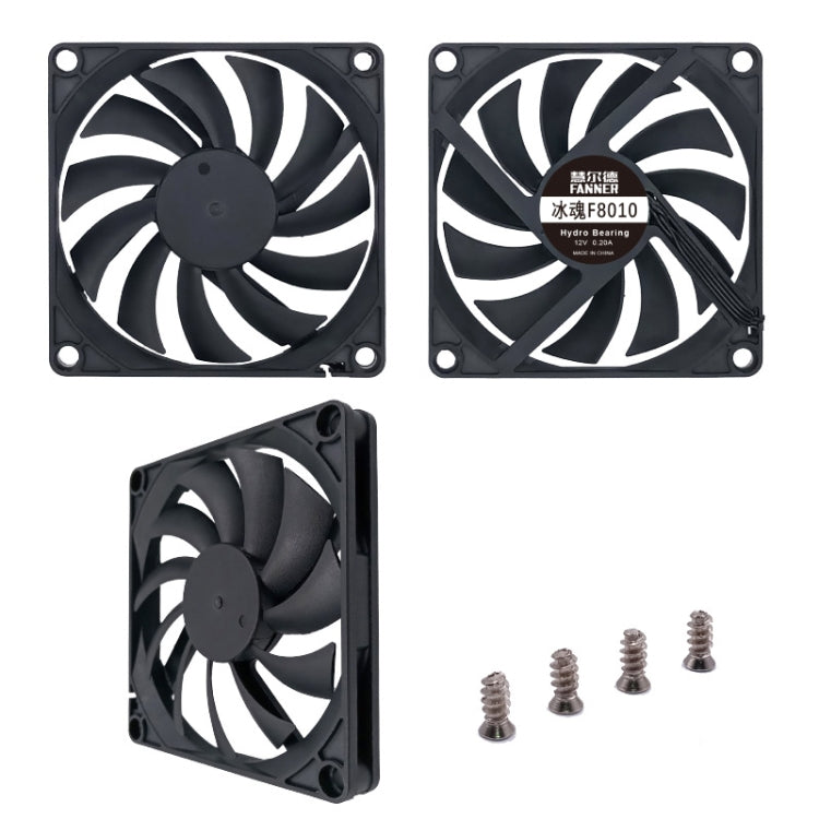 FANNER Ice Soul F8010 Ultra Thin 4pin PWM Intelligent Speed Adjustment Chassis Fan