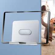 B87 Punch-free Tablet PC Aluminum Alloy Bracket Bathroom Kitchen Adhesive Wall Phone Holder(Silver Gray)
