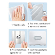 B87 Punch-free Tablet PC Aluminum Alloy Bracket Bathroom Kitchen Adhesive Wall Phone Holder(Silver Gray)