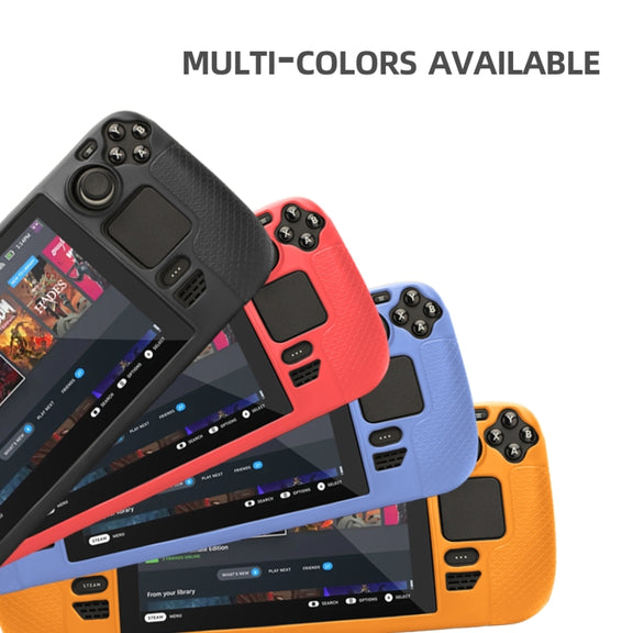 For Steam Deck Hifylux ST-PF14 Game Console Silicone Case Anti-scratch Non-slip Handheld Case Lanyard(Blue)