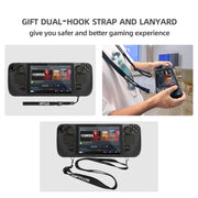 For Steam Deck Hifylux ST-PF14 Game Console Silicone Case Anti-scratch Non-slip Handheld Case Lanyard(Blue)