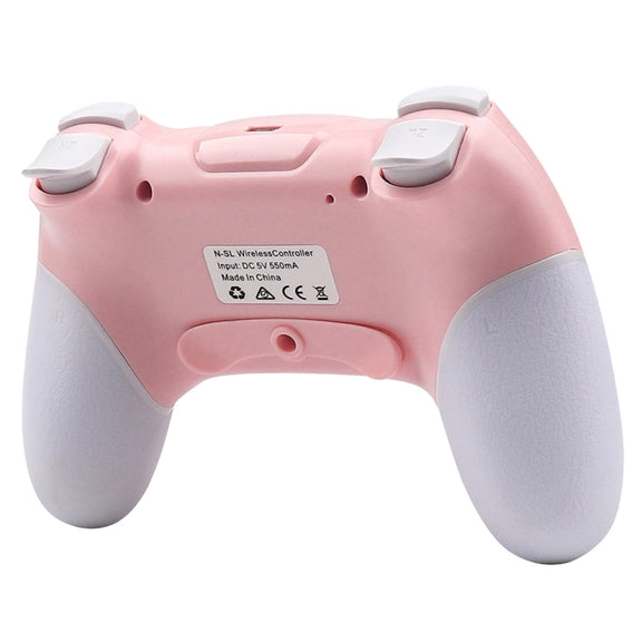 For Nintendo Switch Pro Wireless Bluetooth Handle with Macro Programming & Somatosensory Wake-up(White Pink)