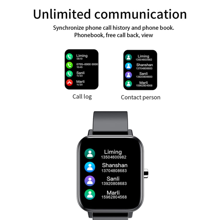 H10 1.69 inch Screen Bluetooth Call Smart Watch, Support Heart Rate/Blood Pressure/Sleep Monitoring, Color: Blue Net+Silicone - Smart Wear by PMC TechLife | Online Shopping South Africa | PMC TechLife