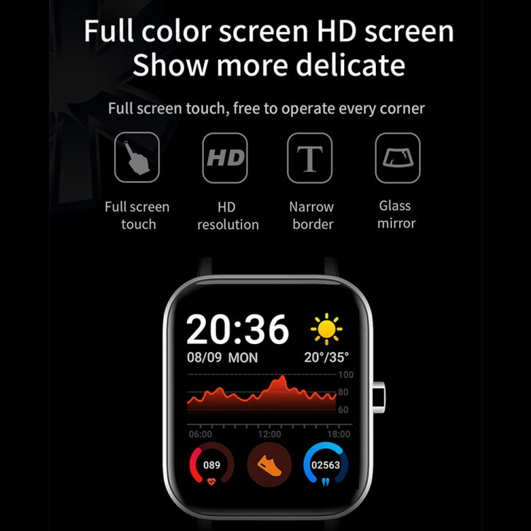 H10 1.69 inch Screen Bluetooth Call Smart Watch, Support Heart Rate/Blood Pressure/Sleep Monitoring, Color: Black Net+Silicone - Smart Wear by PMC TechLife | Online Shopping South Africa | PMC TechLife