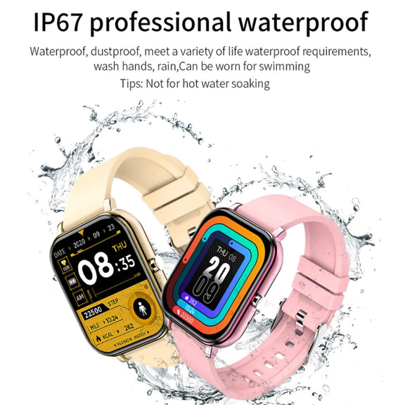 H10 1.69 inch Screen Bluetooth Call Smart Watch, Support Heart Rate/Blood Pressure/Sleep Monitoring, Color: Gold Net+Silicone