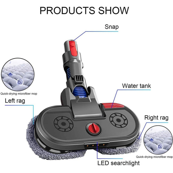 For Dyson V7 V8 V10 V11 Vacuum Cleaner Electric Mopping Head Integrated Water Tank With 6pcs Rag