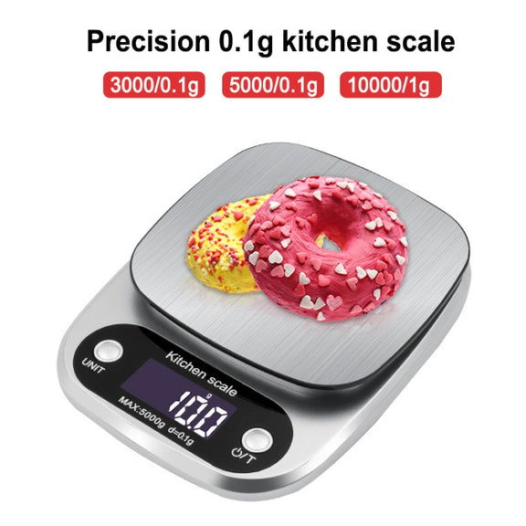 Small Multifunctional Kitchen High Precision Electronic Scale LCD Digital Display Food Scale, Model: 3kg/ 0.1g
