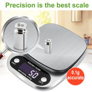 Small Multifunctional Kitchen High Precision Electronic Scale LCD Digital Display Food Scale, Model: 3kg/ 0.1g