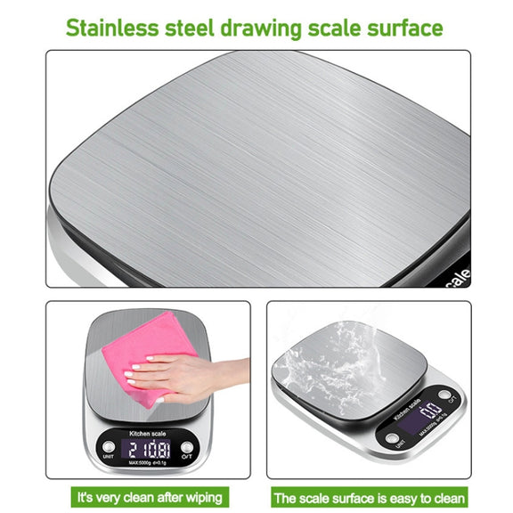 Small Multifunctional Kitchen High Precision Electronic Scale LCD Digital Display Food Scale, Model: 3kg/ 0.1g
